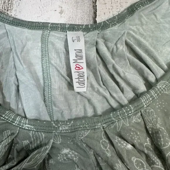 Latched Mama Tank Sleepwear Dress – Succulent Cactus Print – Size 6–18 w Pockets - Picture 3 of 7